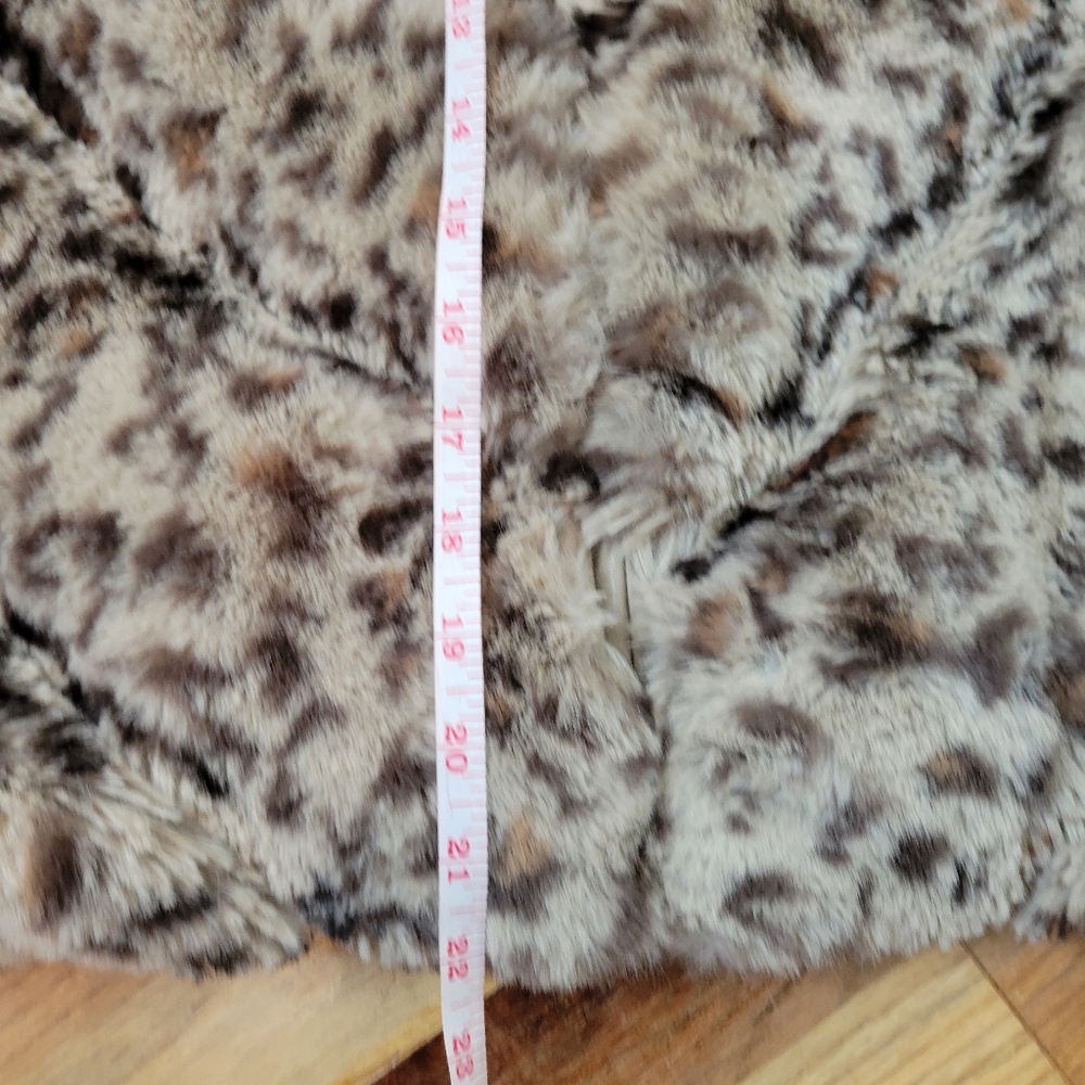Sofia by Sofia Vergara Faux Fur Leopard Print Bomber Jacket Size S - Picture 16 of 16